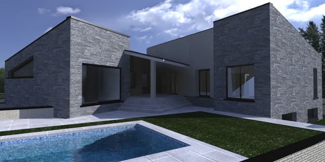 Vivienda con piscina, planta en «V», Villa del Prado · Madrid